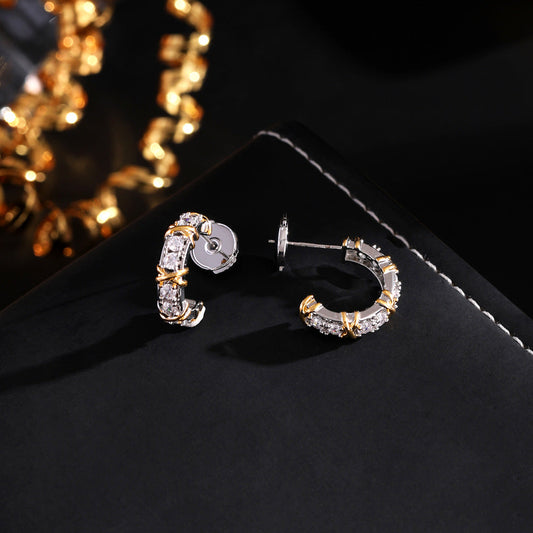 A925 Needle White K Electroplated Noble Cold Affordable Luxury Style Earrings